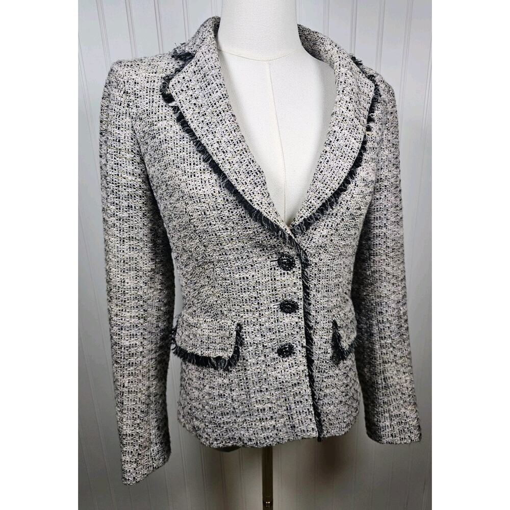 Karl Lagerfeld Paris Tweed Blazer Women's Size 6 Career Classic Dressy